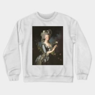 Elisabeth Louise Vigee - Lebrun - Marie Antoinette (1755 ) With A Rose Crewneck Sweatshirt